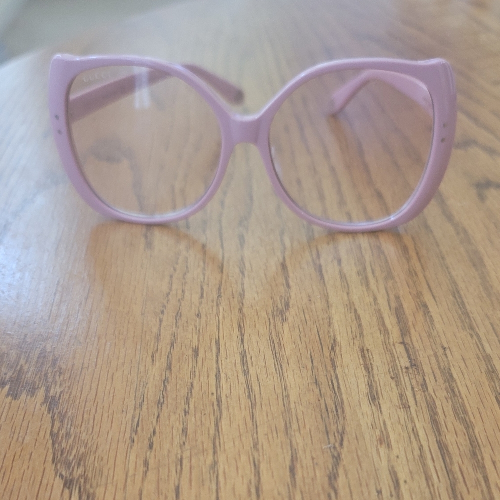 NWOT Gucci Pastal Light Bright Pink Oversized Logo Frames Glasses Sunglasses